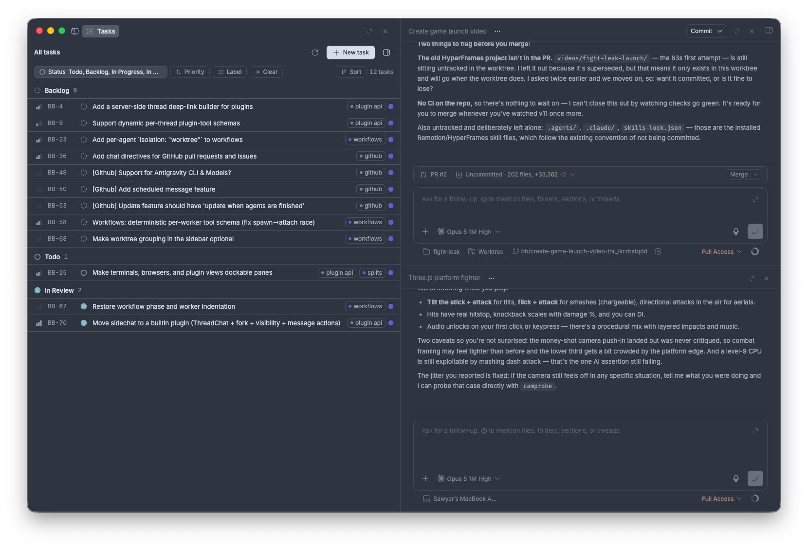 A customized bb with a task system inside the IDE