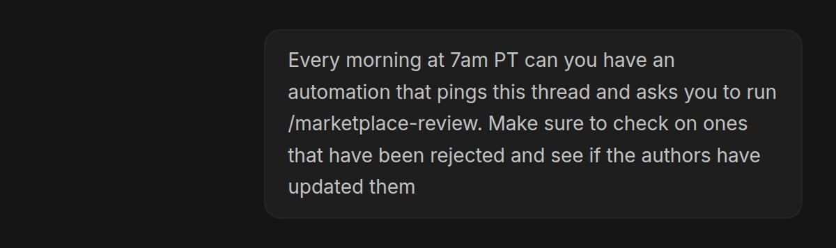 The genesis prompt for the Marketplace manager
