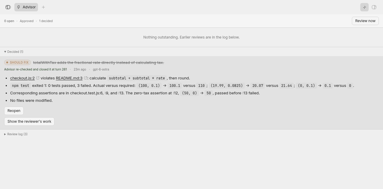 Advisor screenshot 1