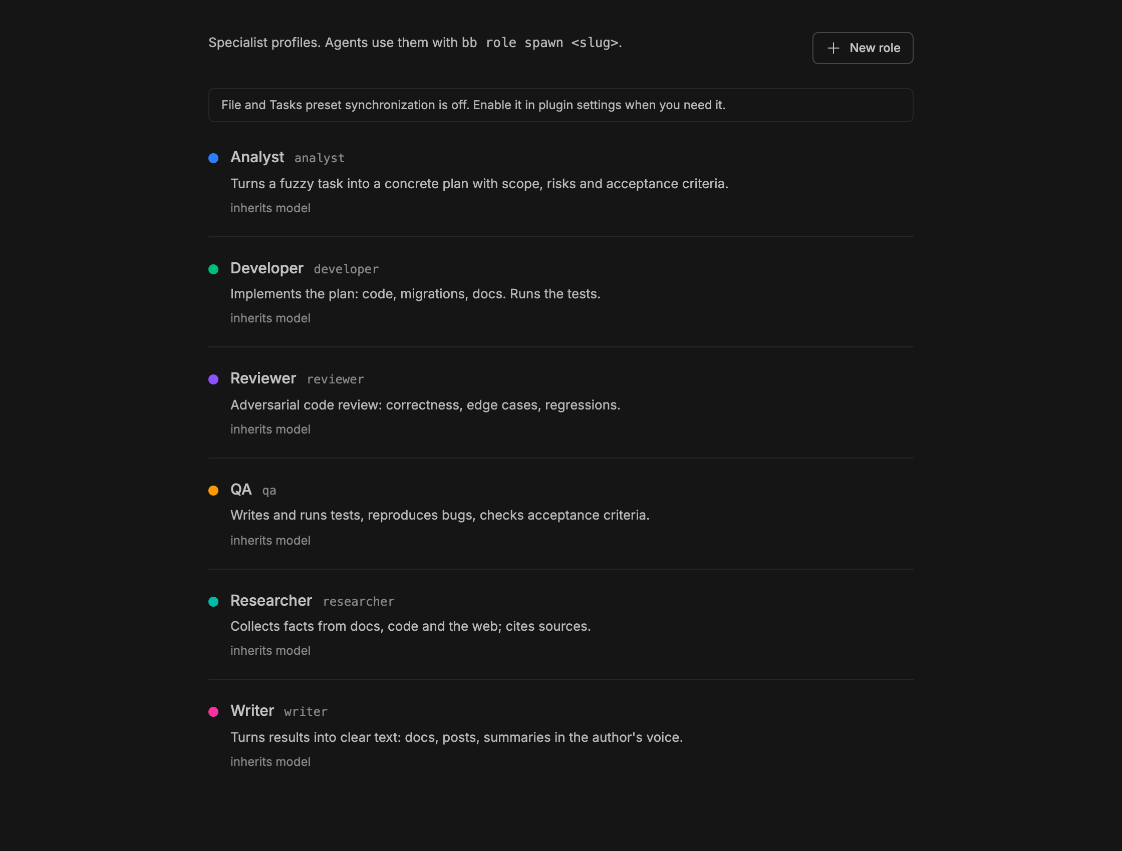 Agent Roles screenshot 1