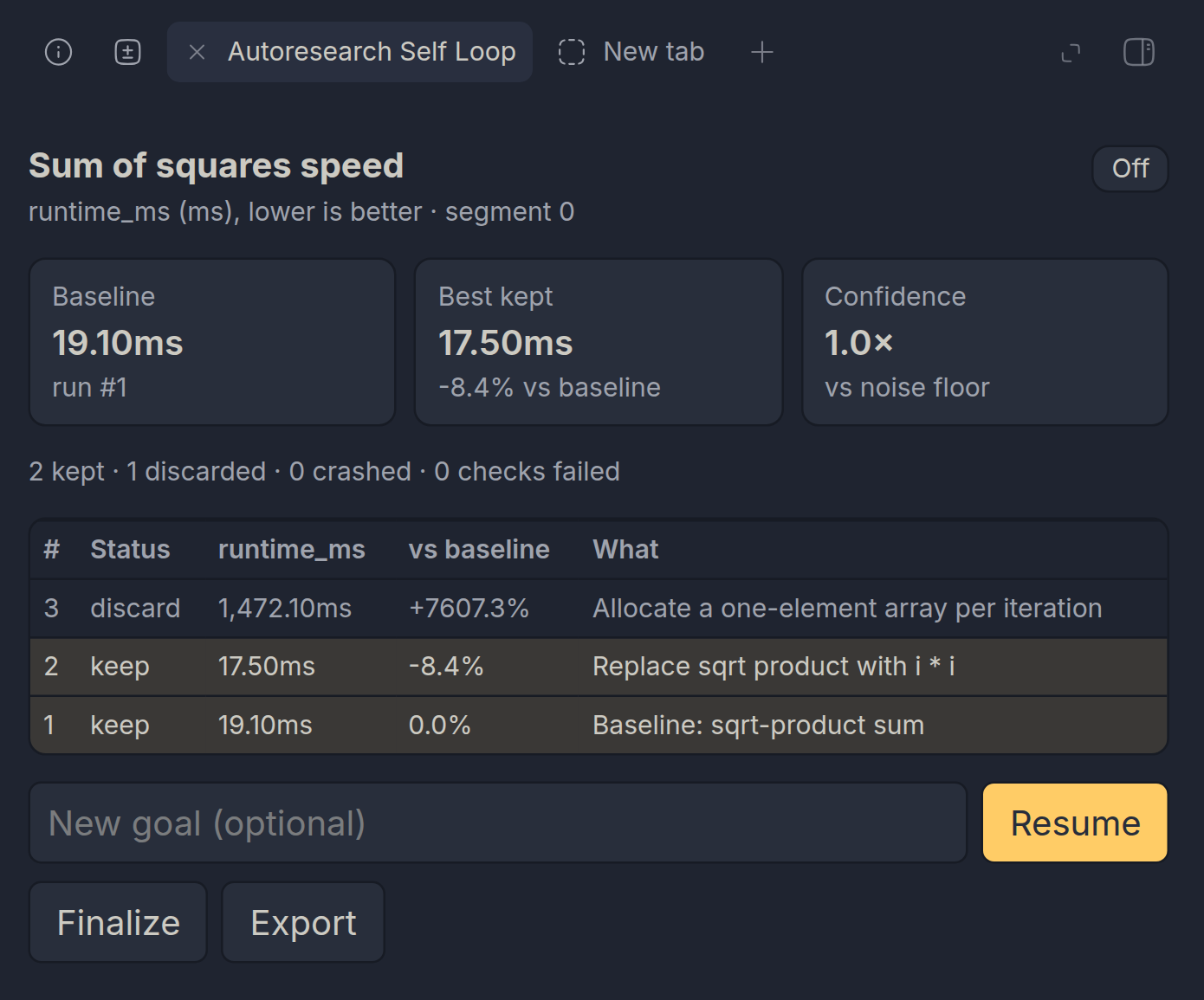 Autoresearch Self Loop screenshot 1