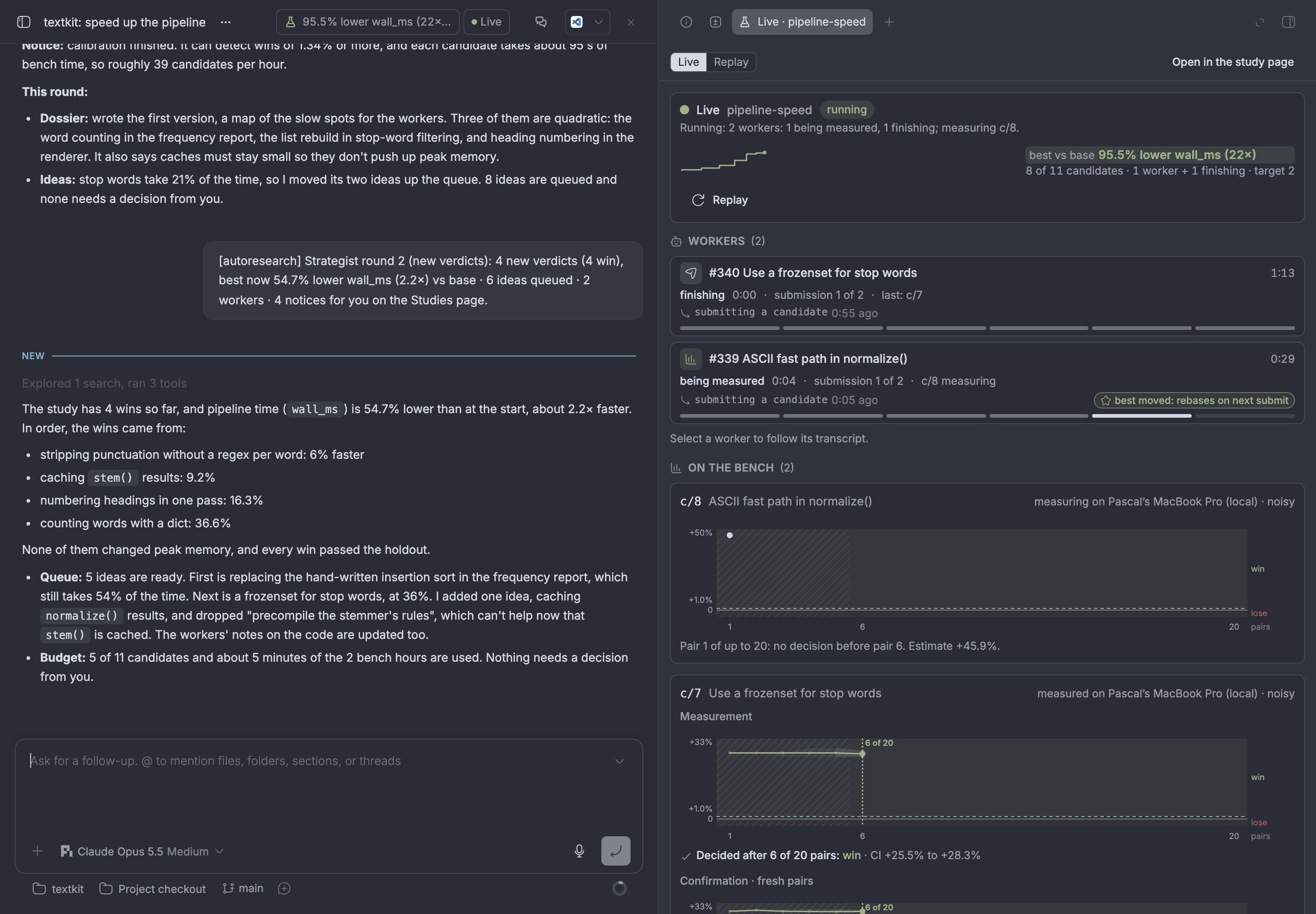 Autoresearch screenshot 2
