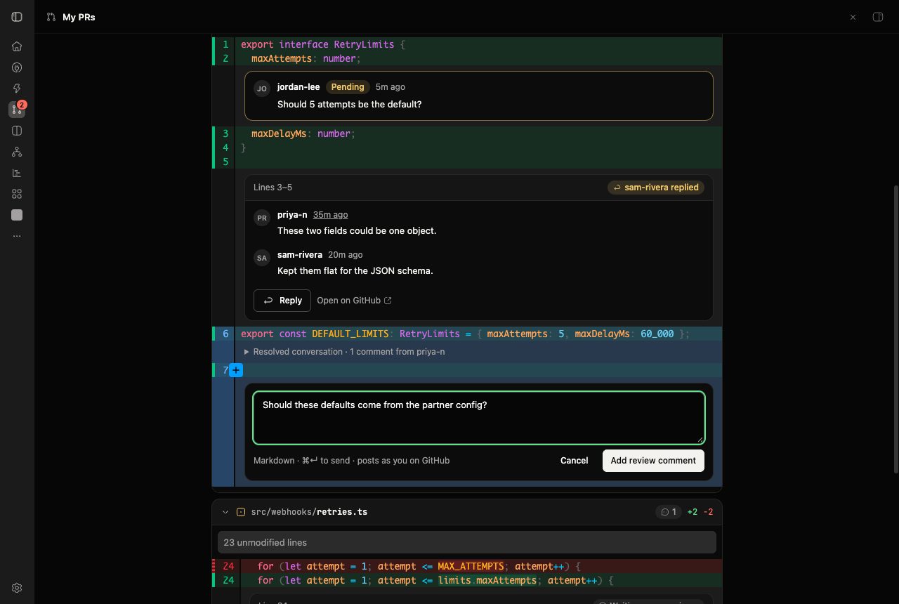 GitHub PR Dashboard screenshot 2
