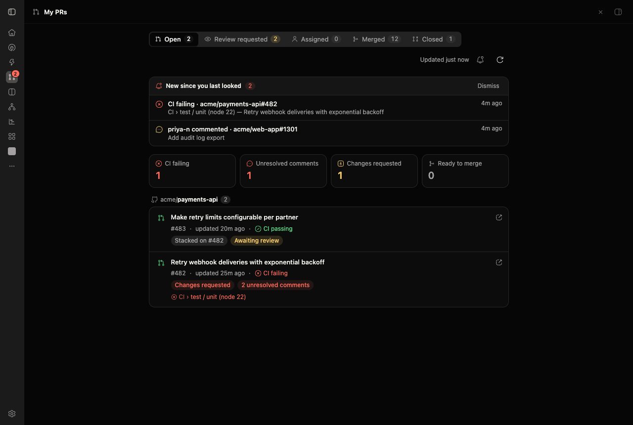 GitHub PR Dashboard screenshot 1