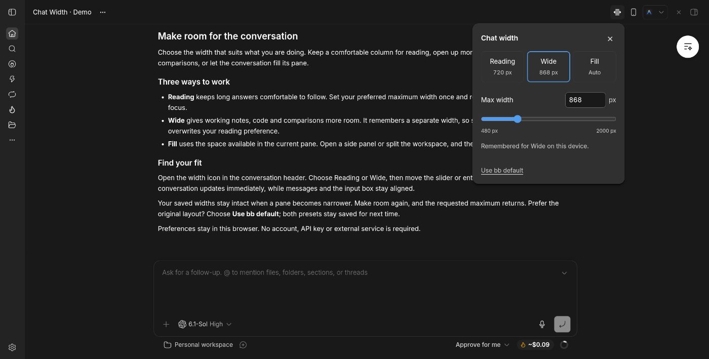 Chat Width screenshot 1