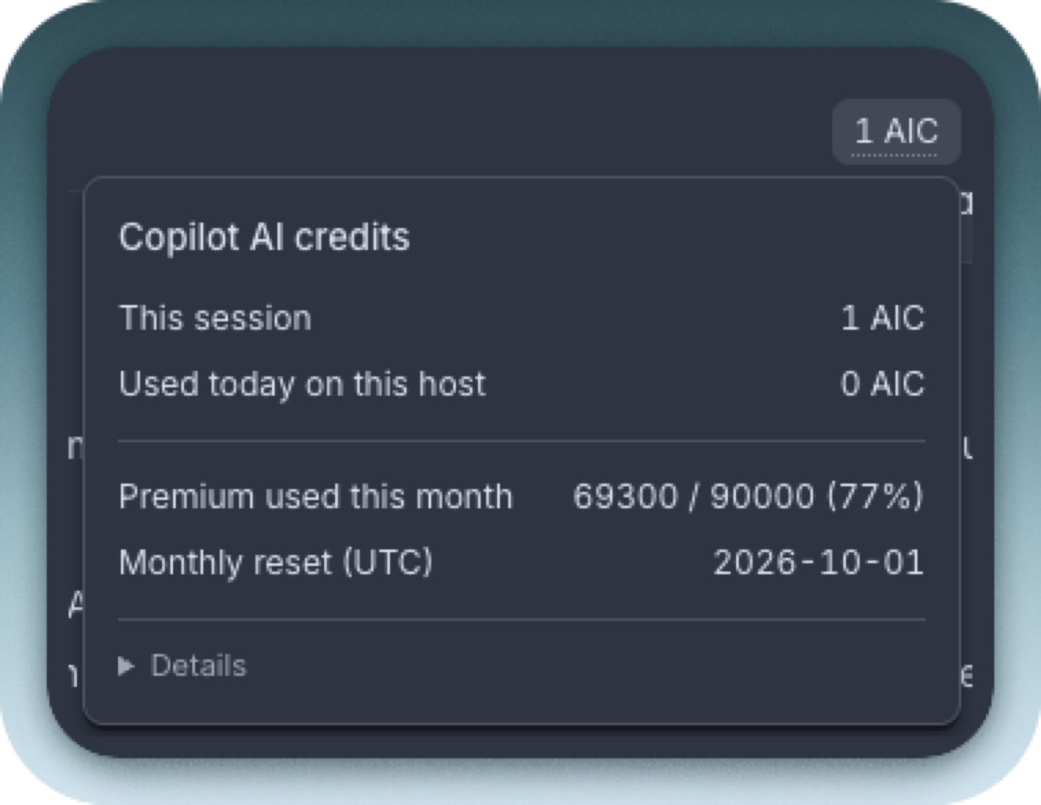 Copilot AI Credits screenshot 1