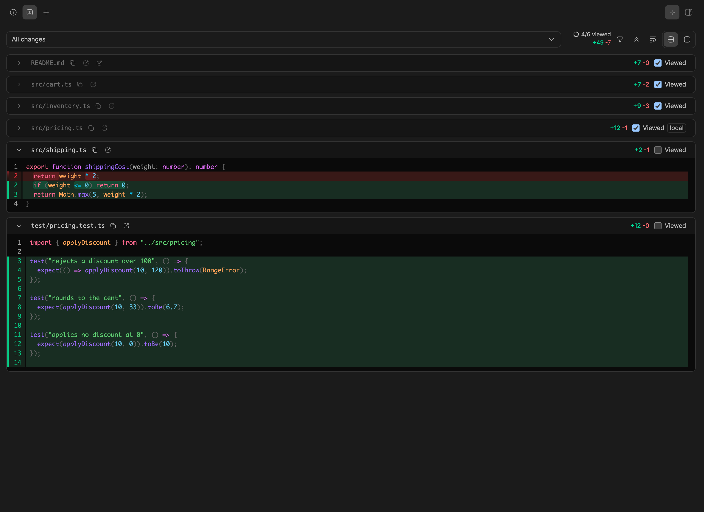 Diff Viewed screenshot 2