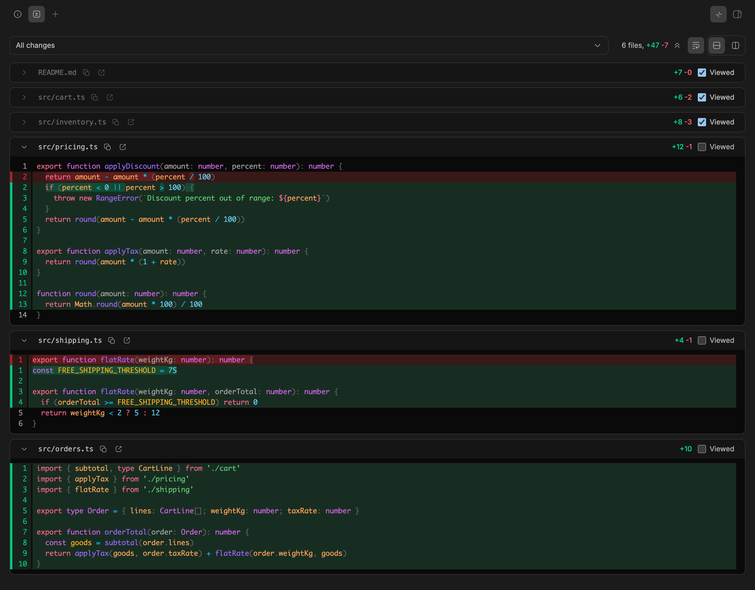 Diff Viewed screenshot 2