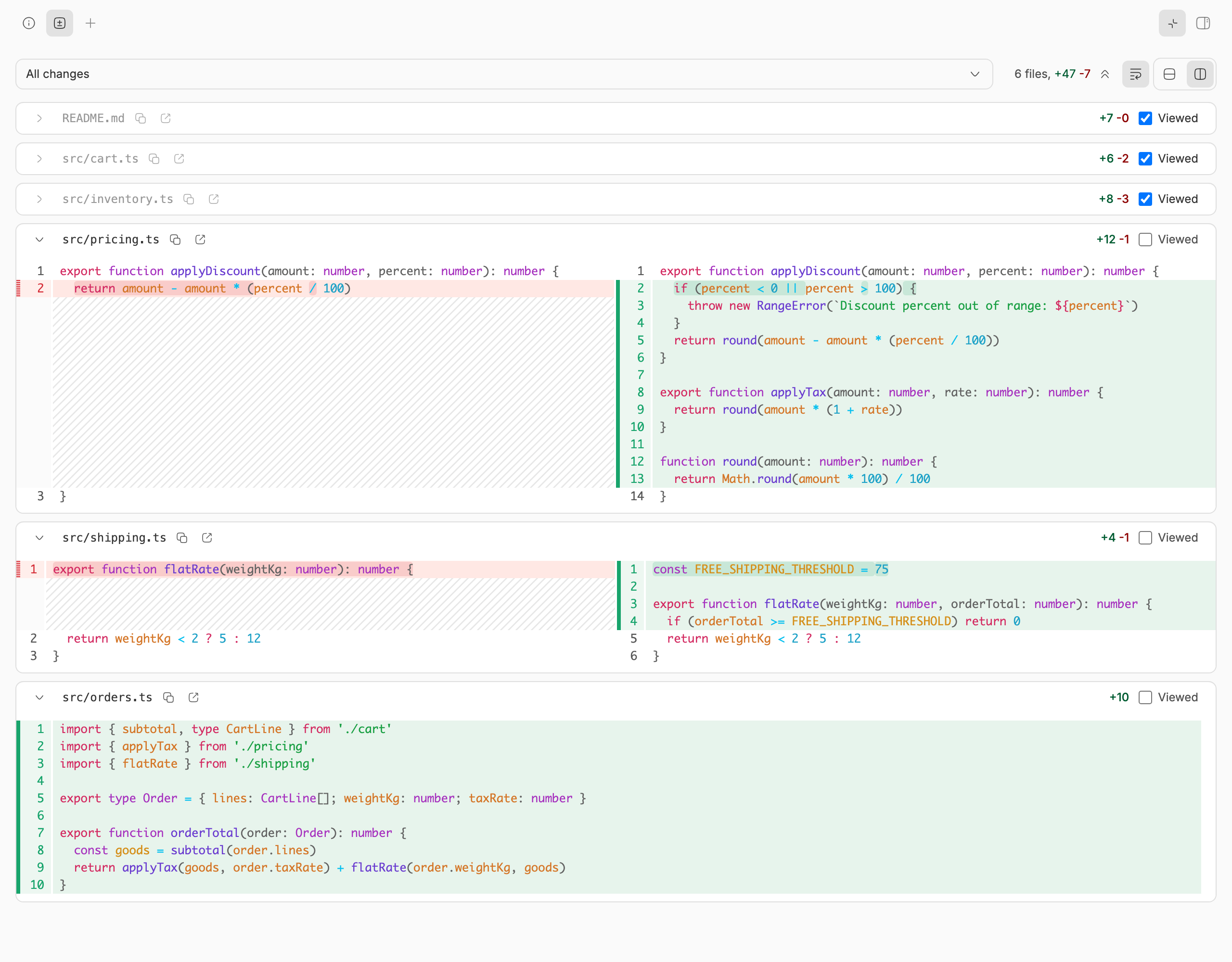 Diff Viewed screenshot 1