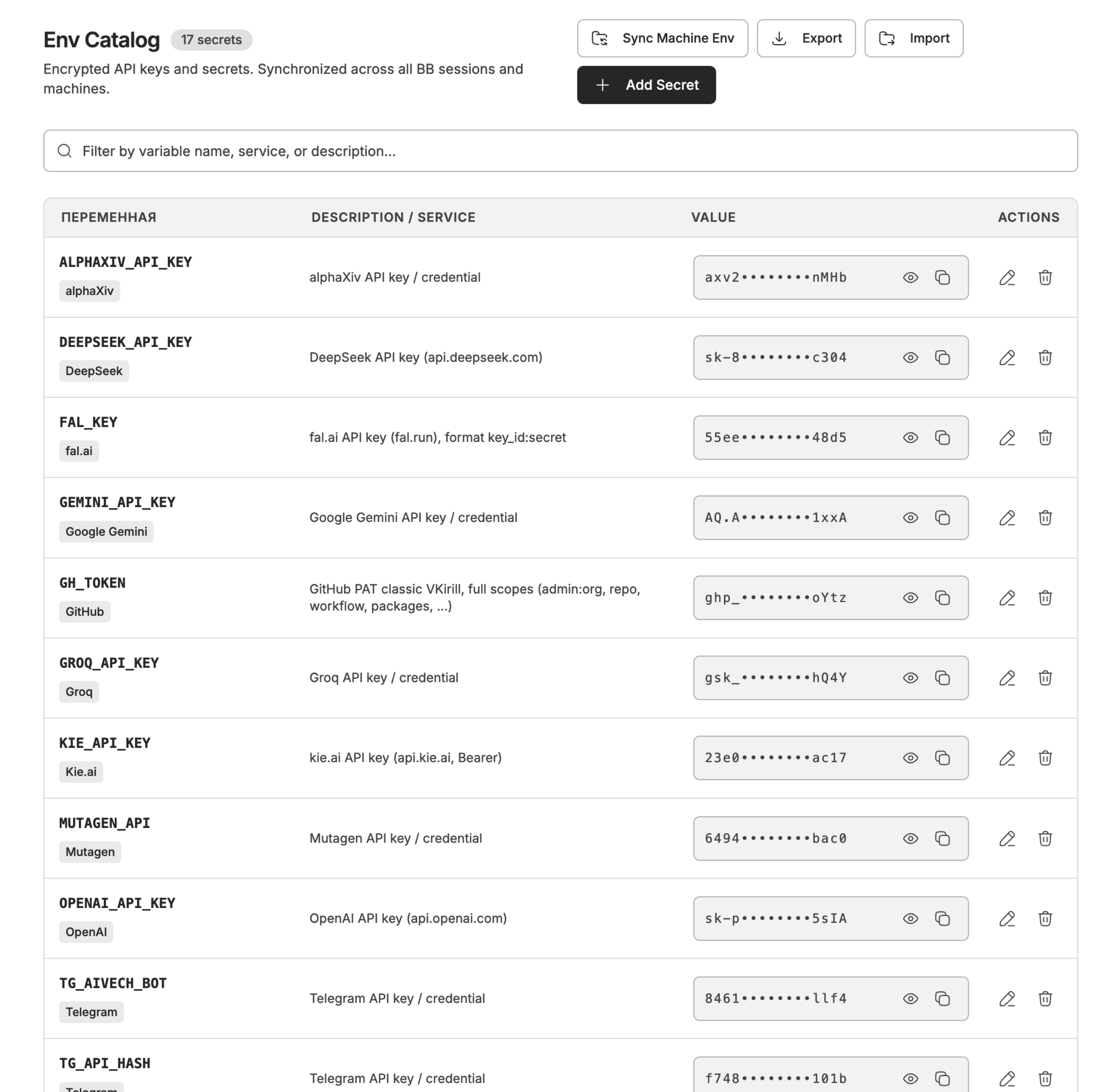 Env Catalog screenshot 1