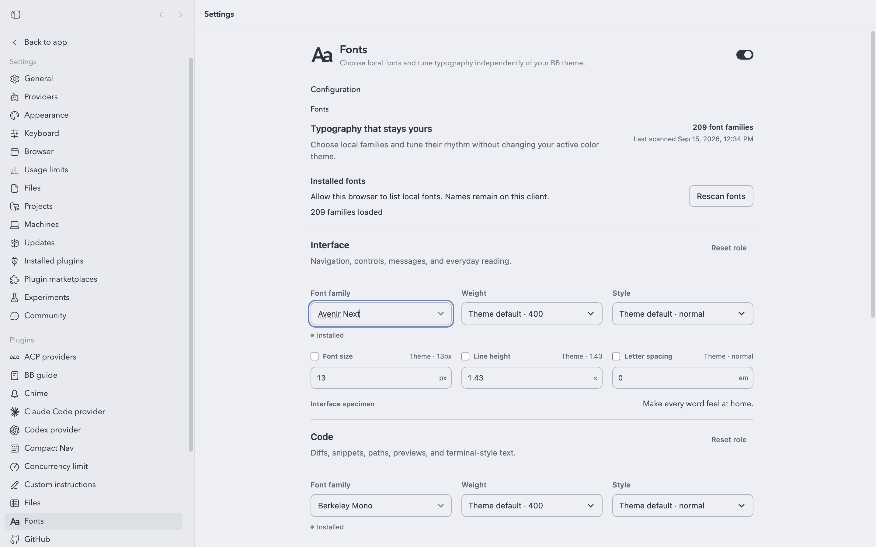 Fonts screenshot 1