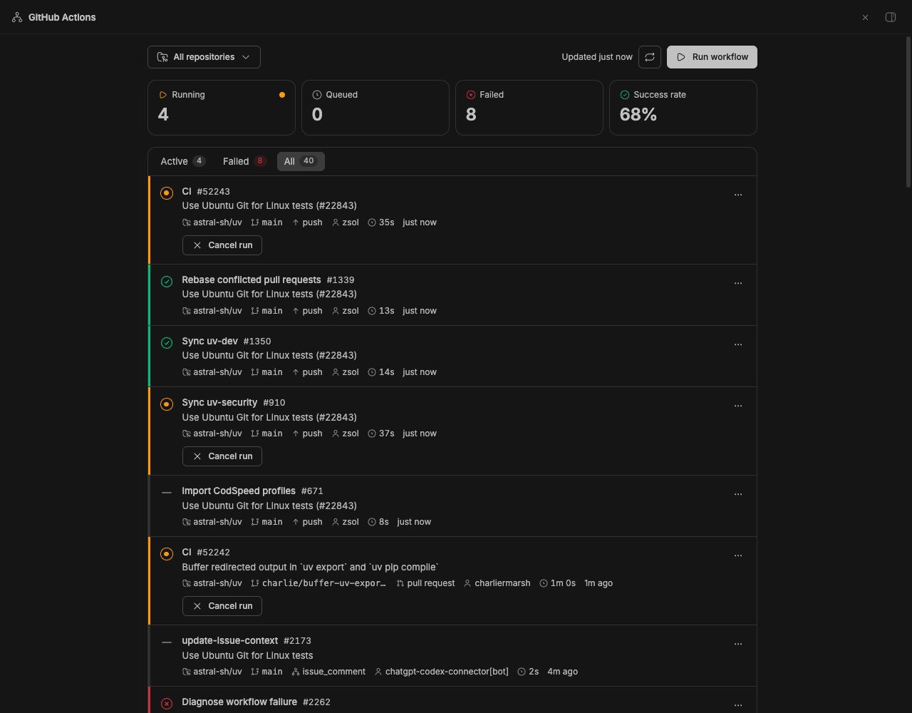 GitHub Actions screenshot 1