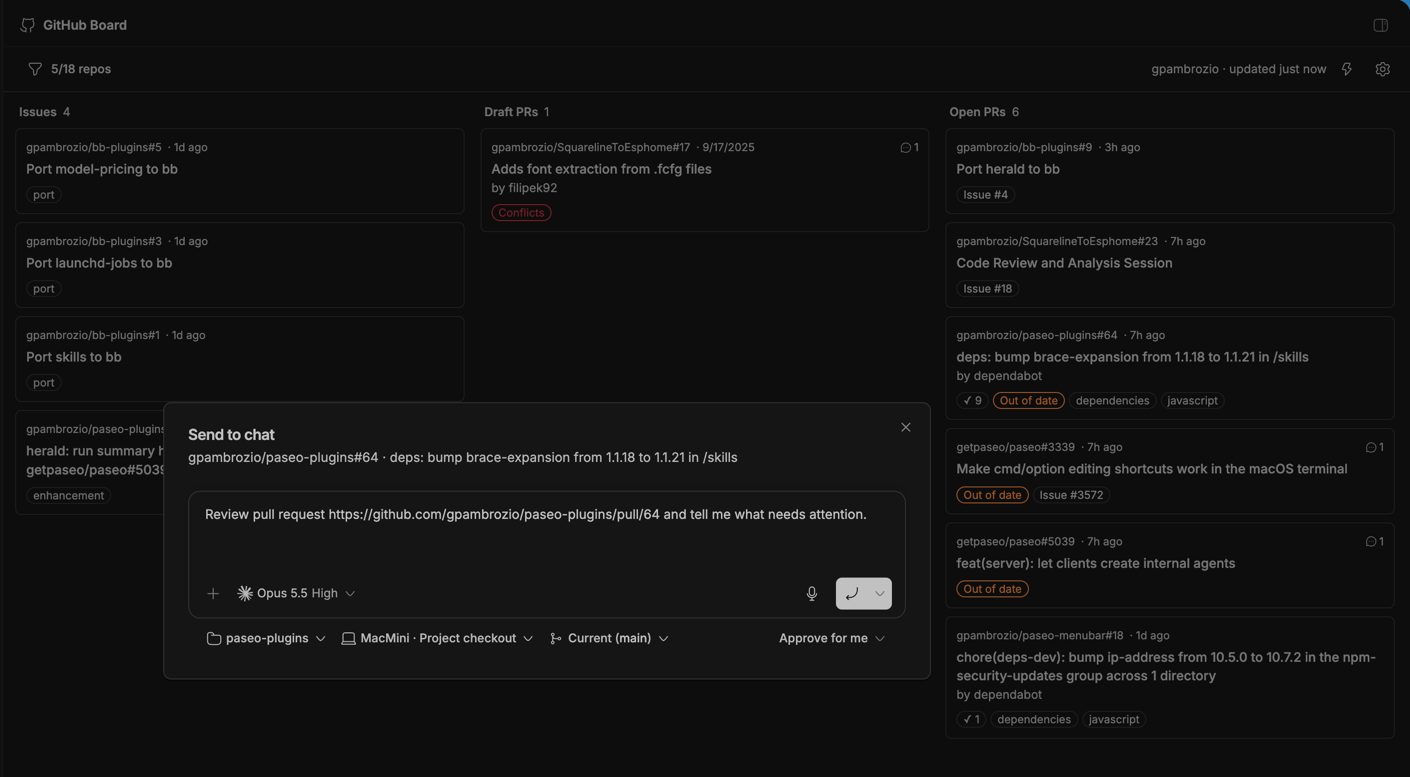GitHub Board screenshot 2