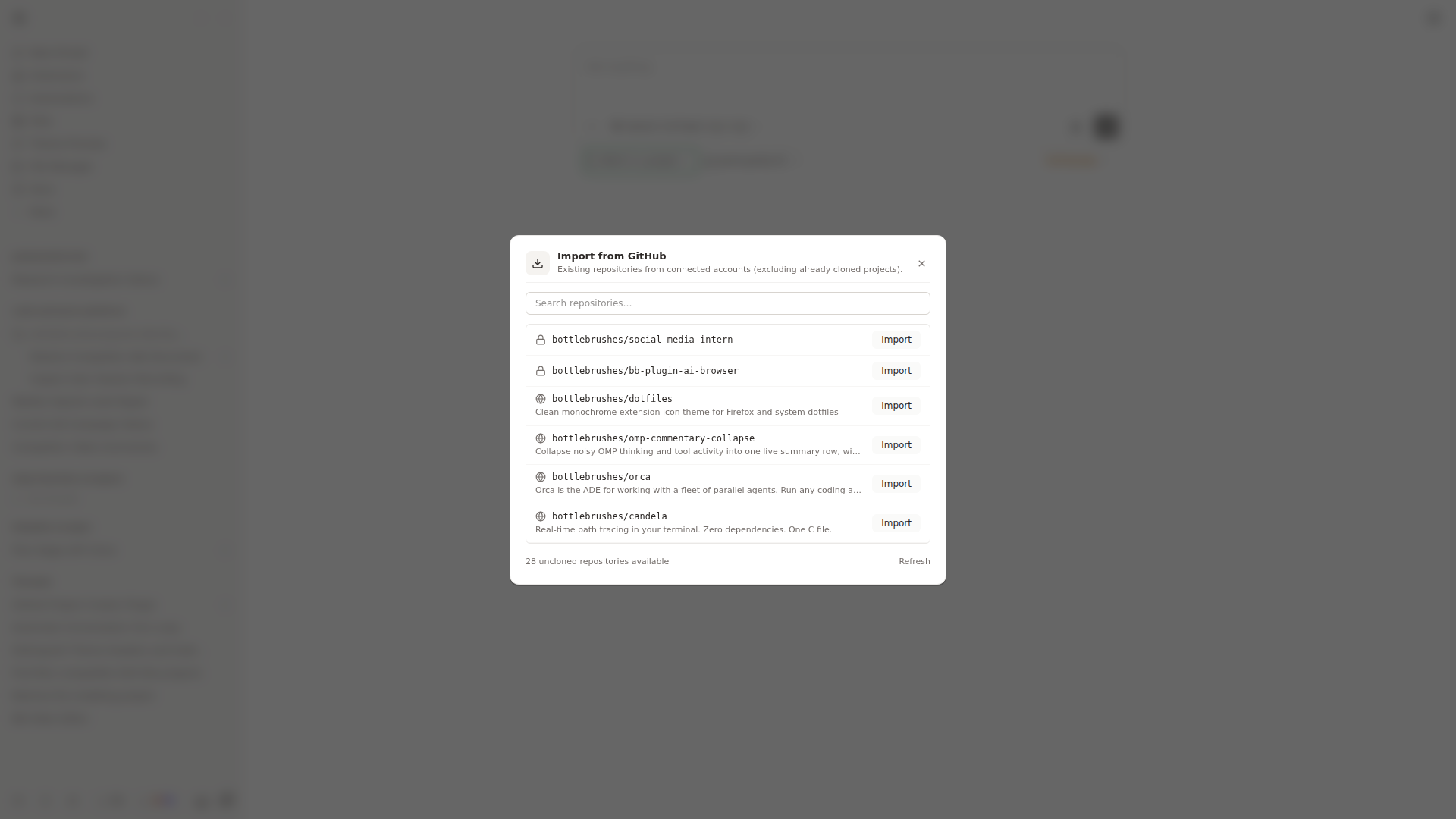 GitHub Projects screenshot 2