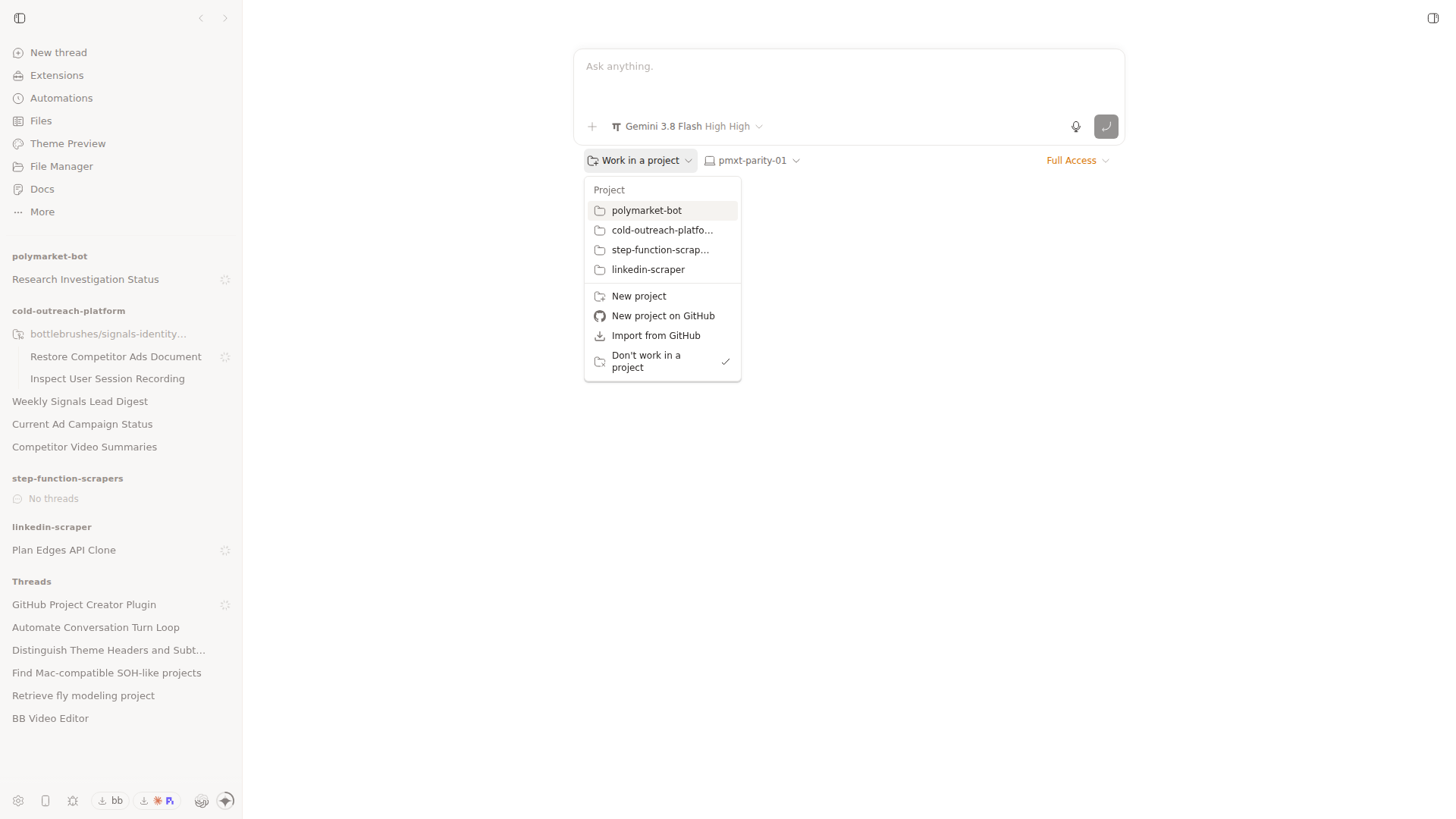 GitHub Projects screenshot 1