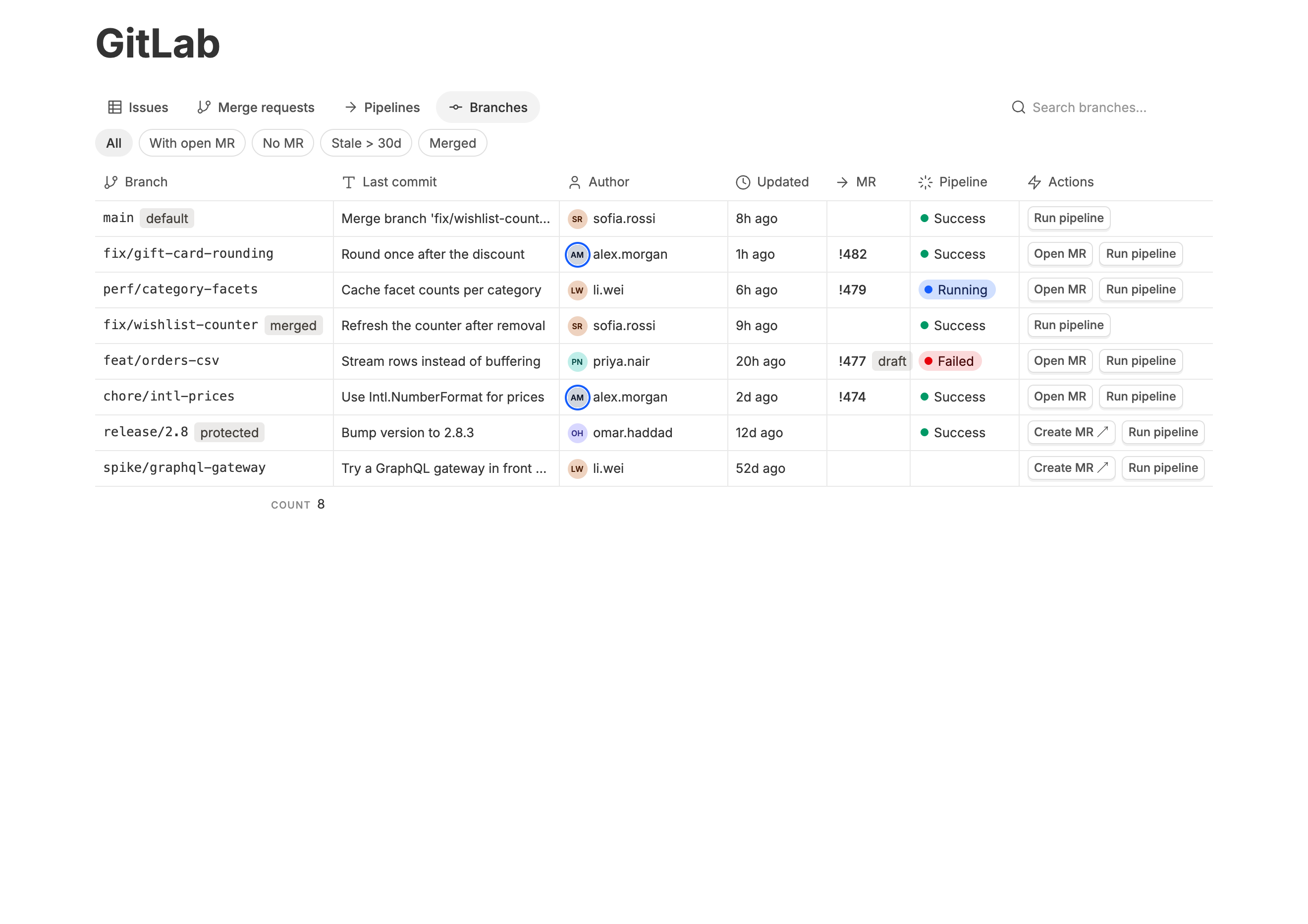 GitLab Interface (Notion style) screenshot 4
