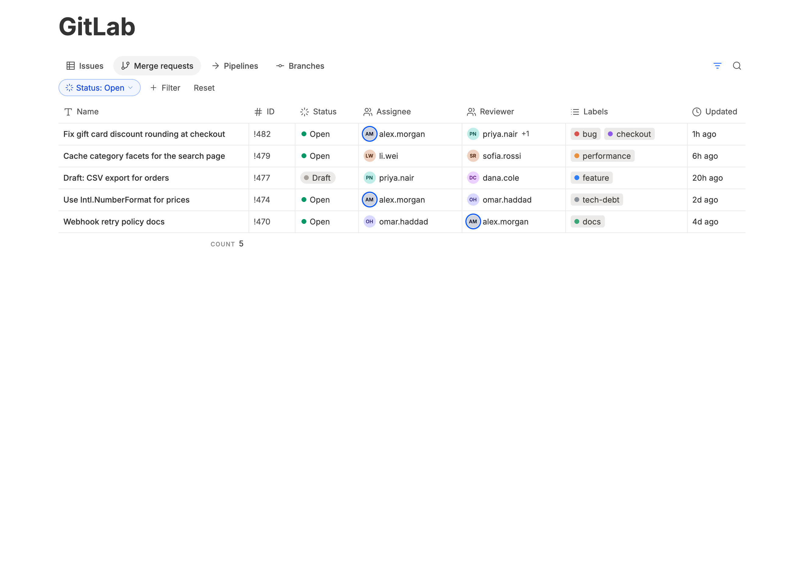 GitLab Interface (Notion style) screenshot 2