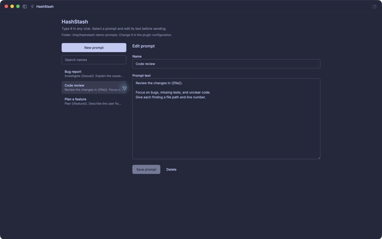 HashStash screenshot 1