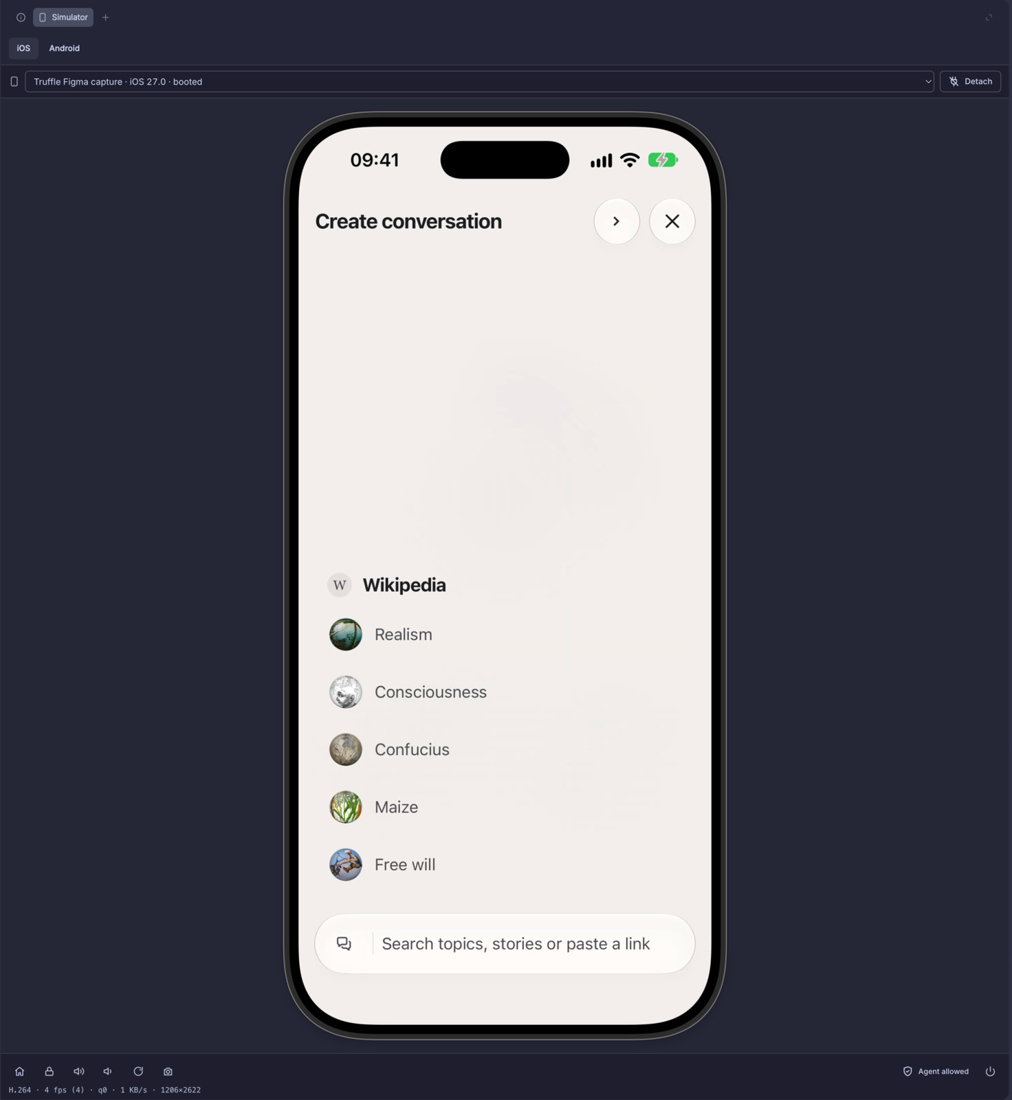 iOS Simulator screenshot 1