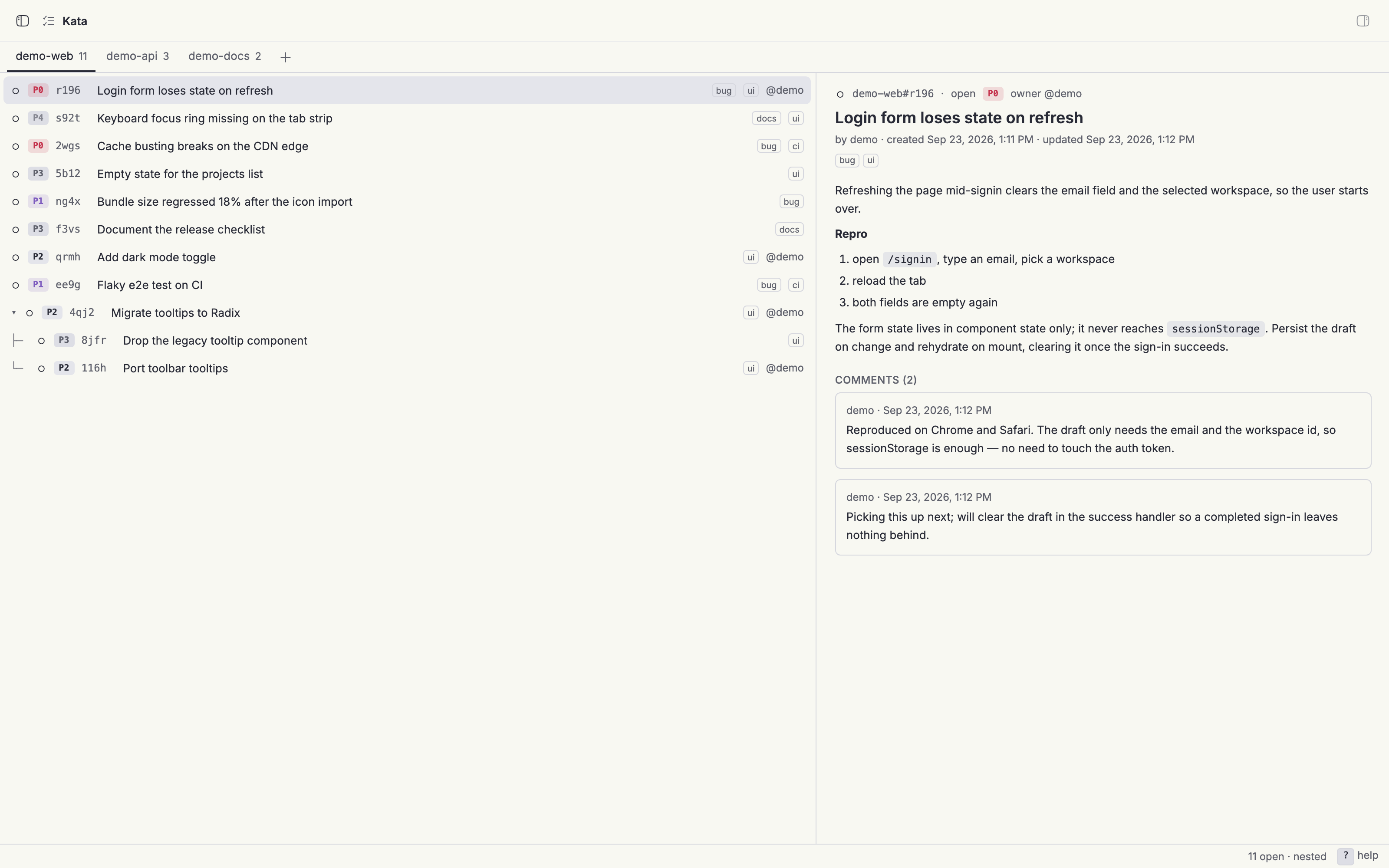 Kata screenshot 1
