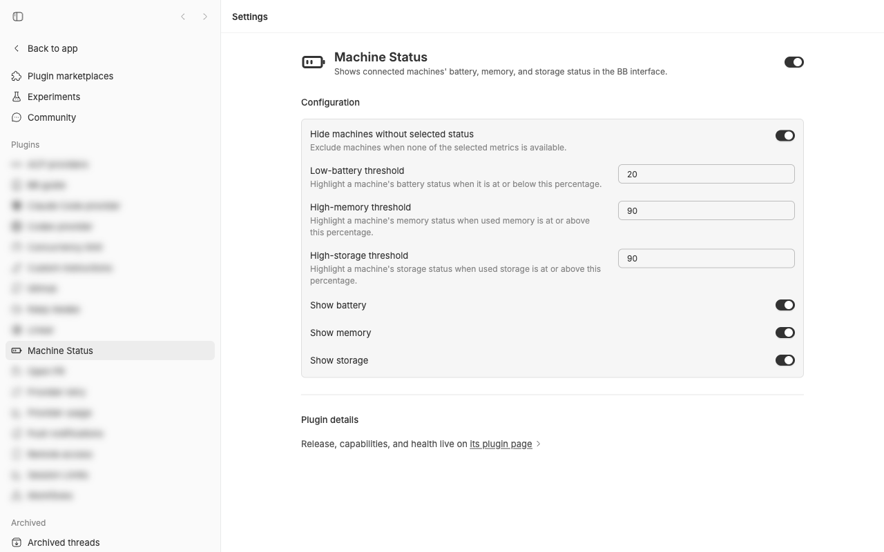 Machine Status screenshot 2