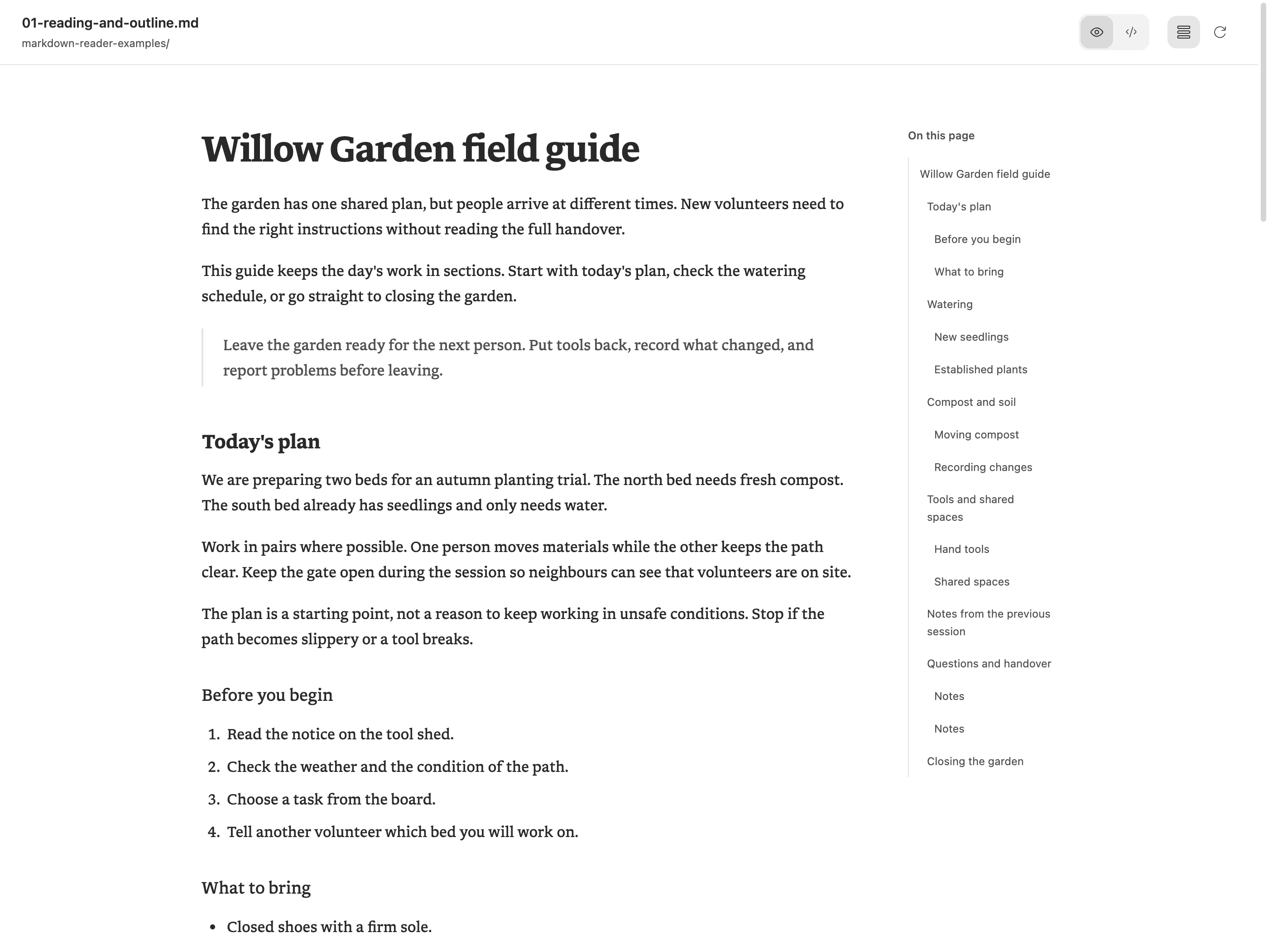 Markdown Reader screenshot 1