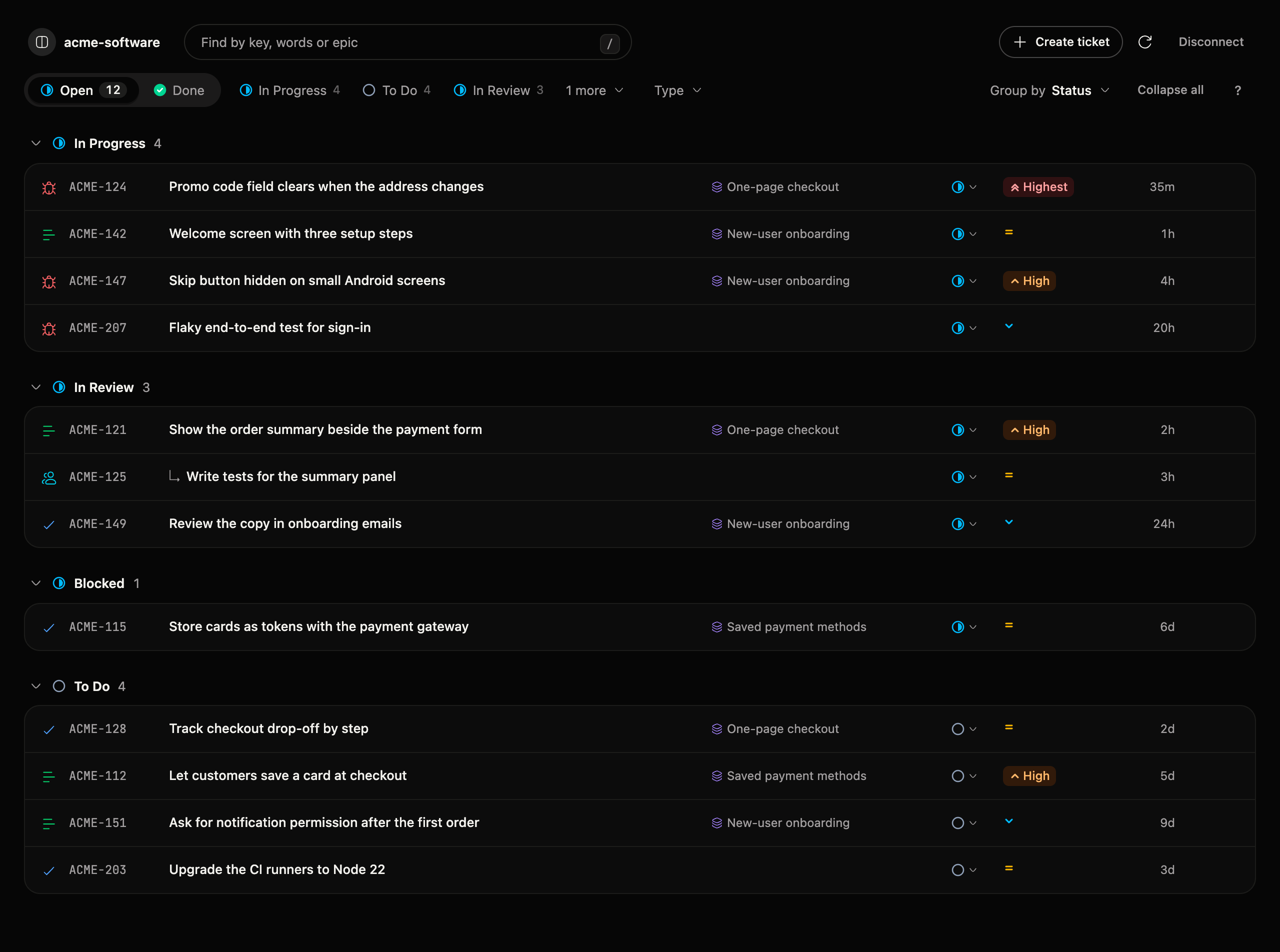 Jira Board screenshot 1