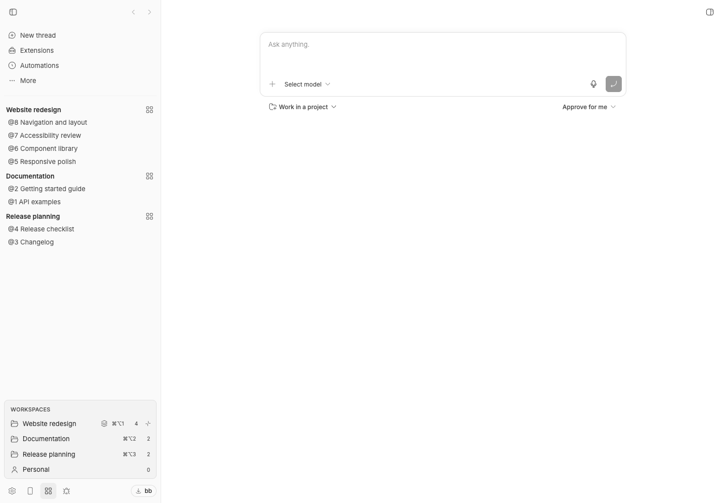 Workspaces screenshot 1