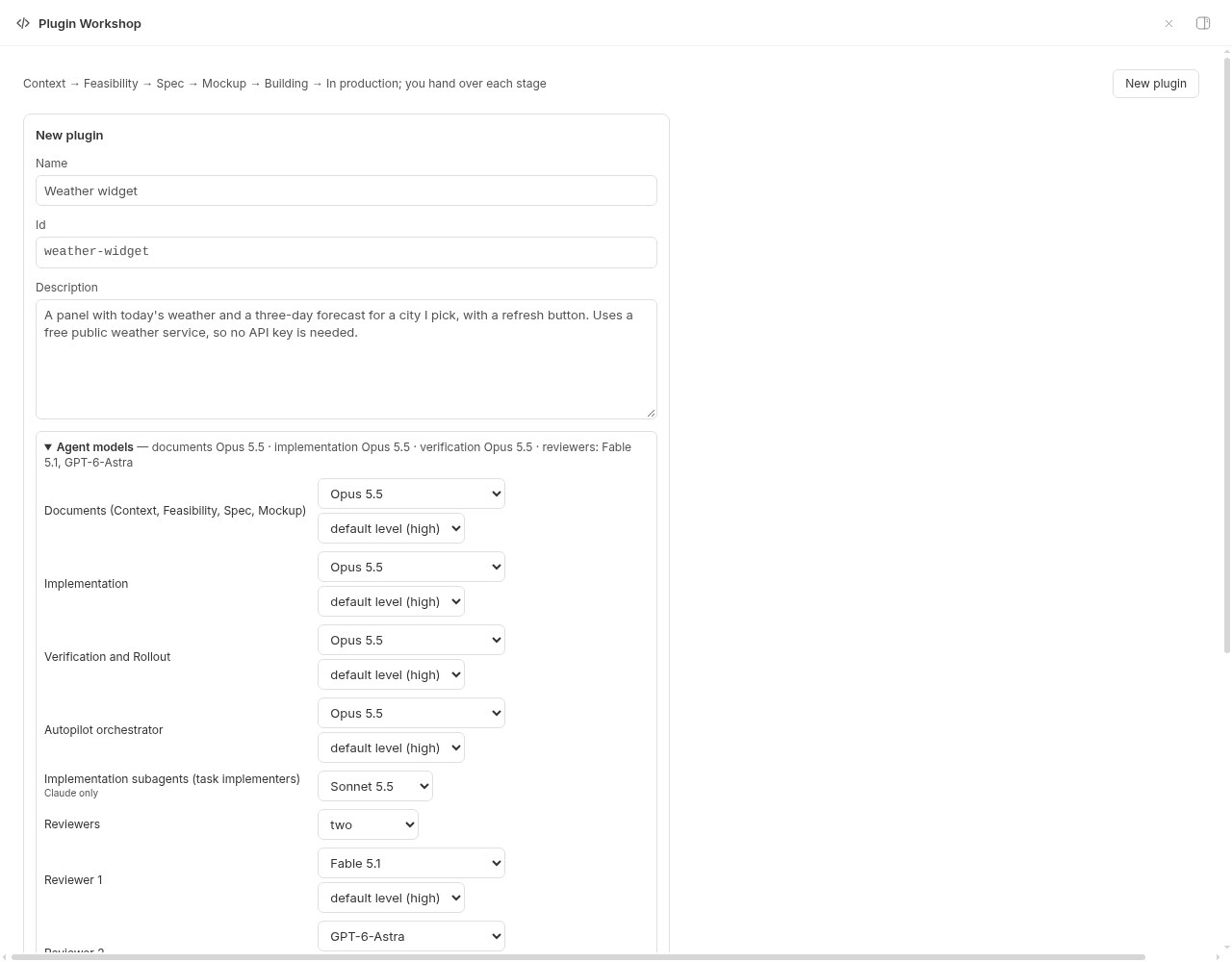 Plugin Workshop screenshot 2