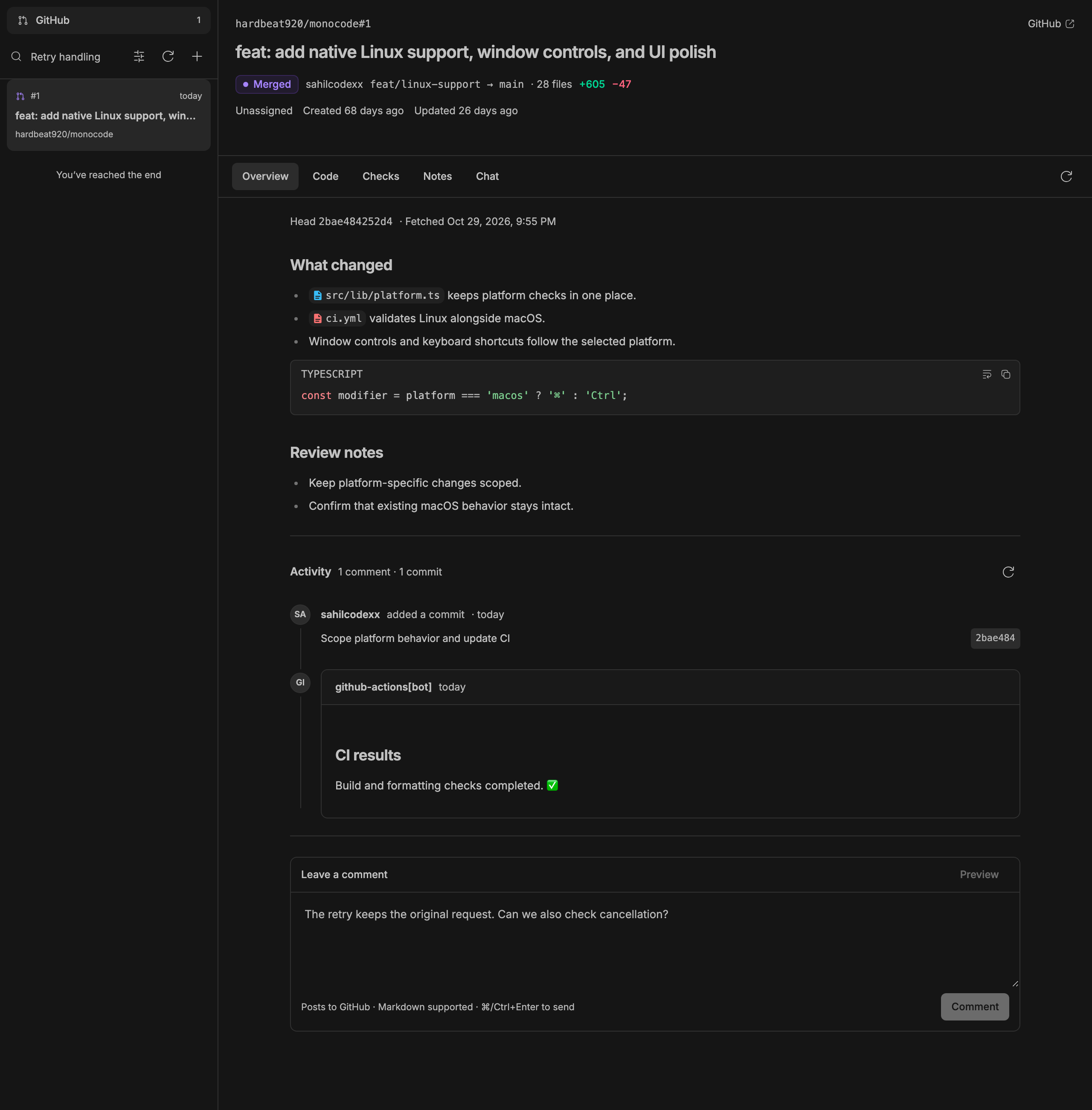 PR Notes screenshot 1