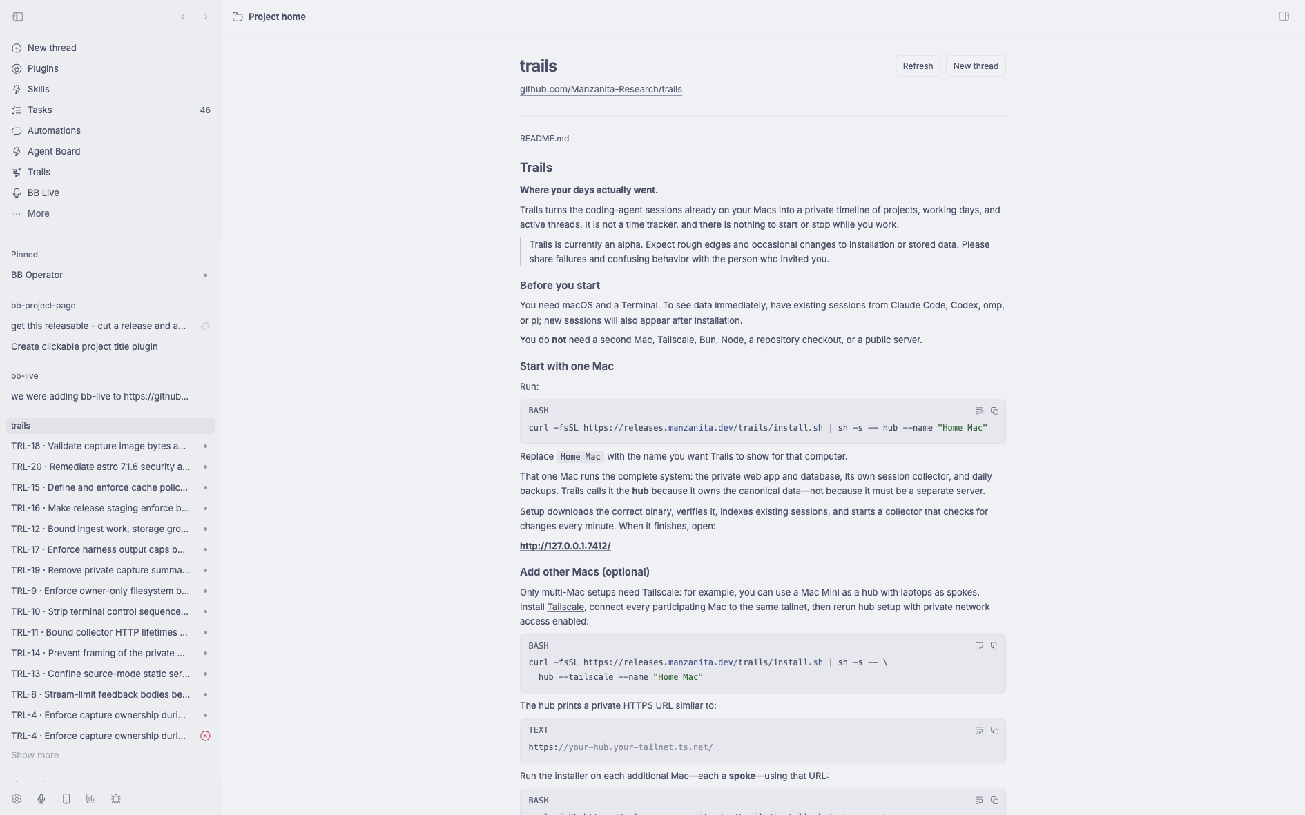 Project Page screenshot 1