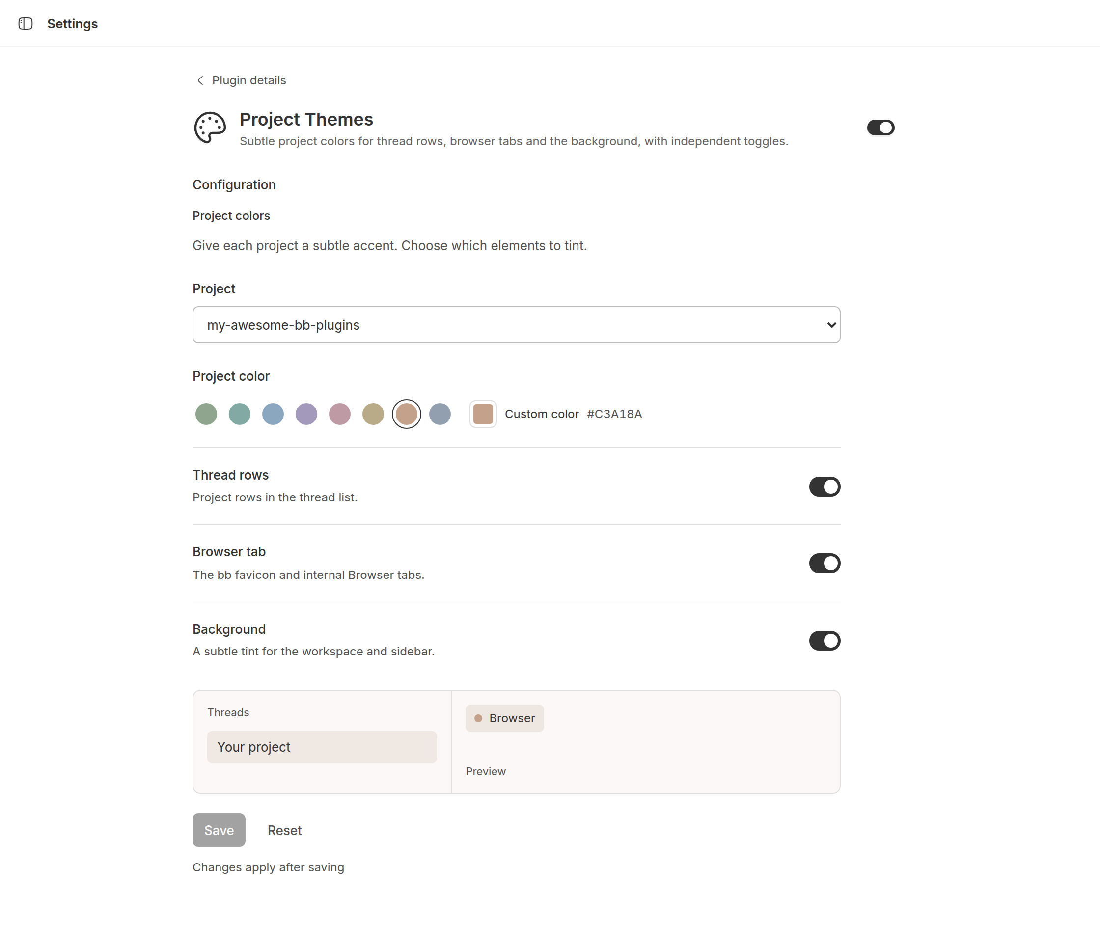 Project Themes screenshot 1