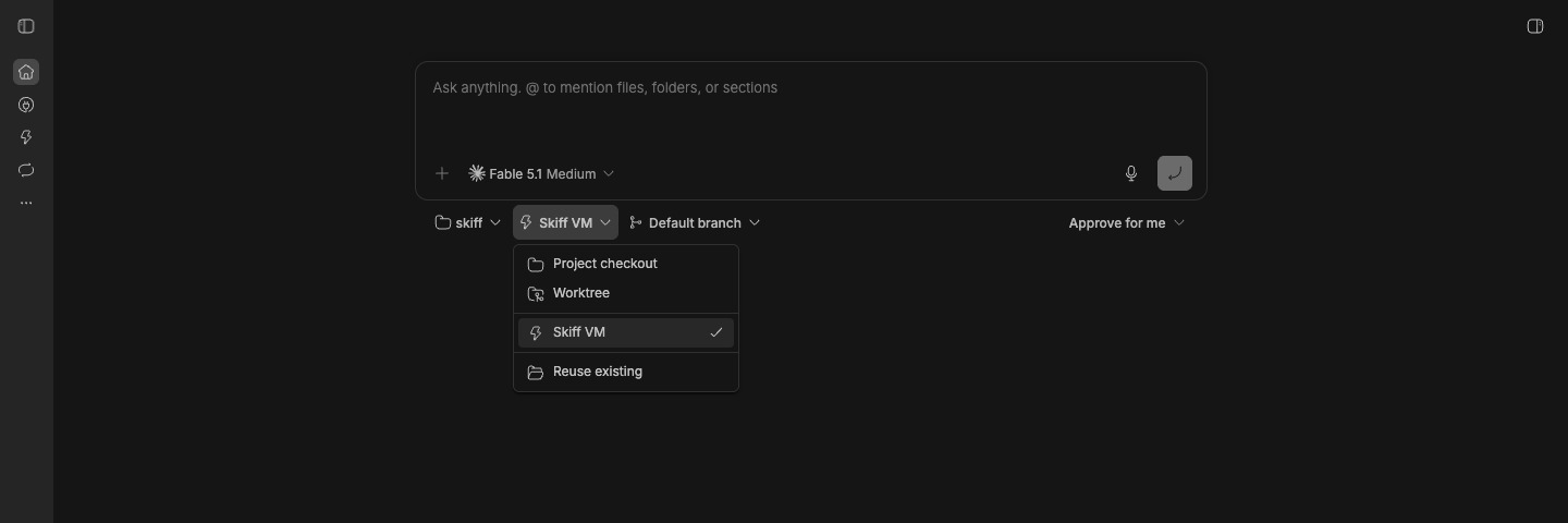 Skiff VM screenshot 2