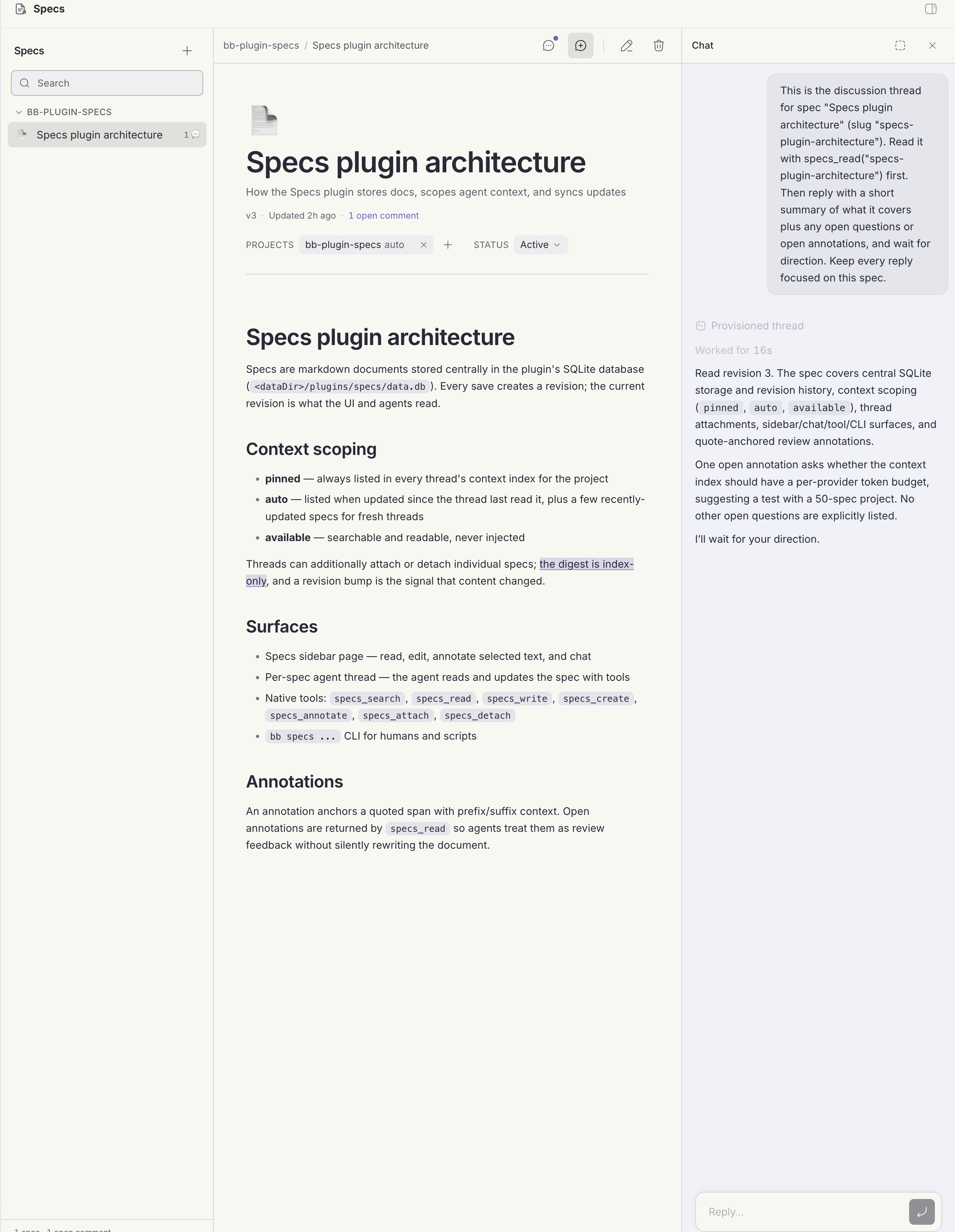 Specs screenshot 2
