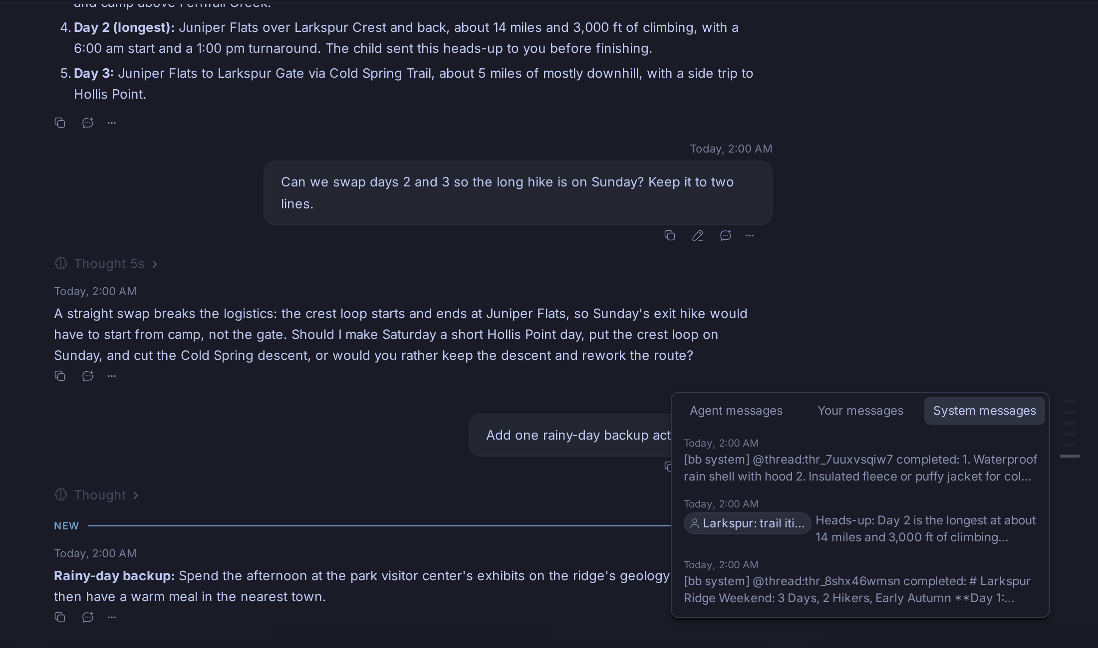 System Messages Tab screenshot 1