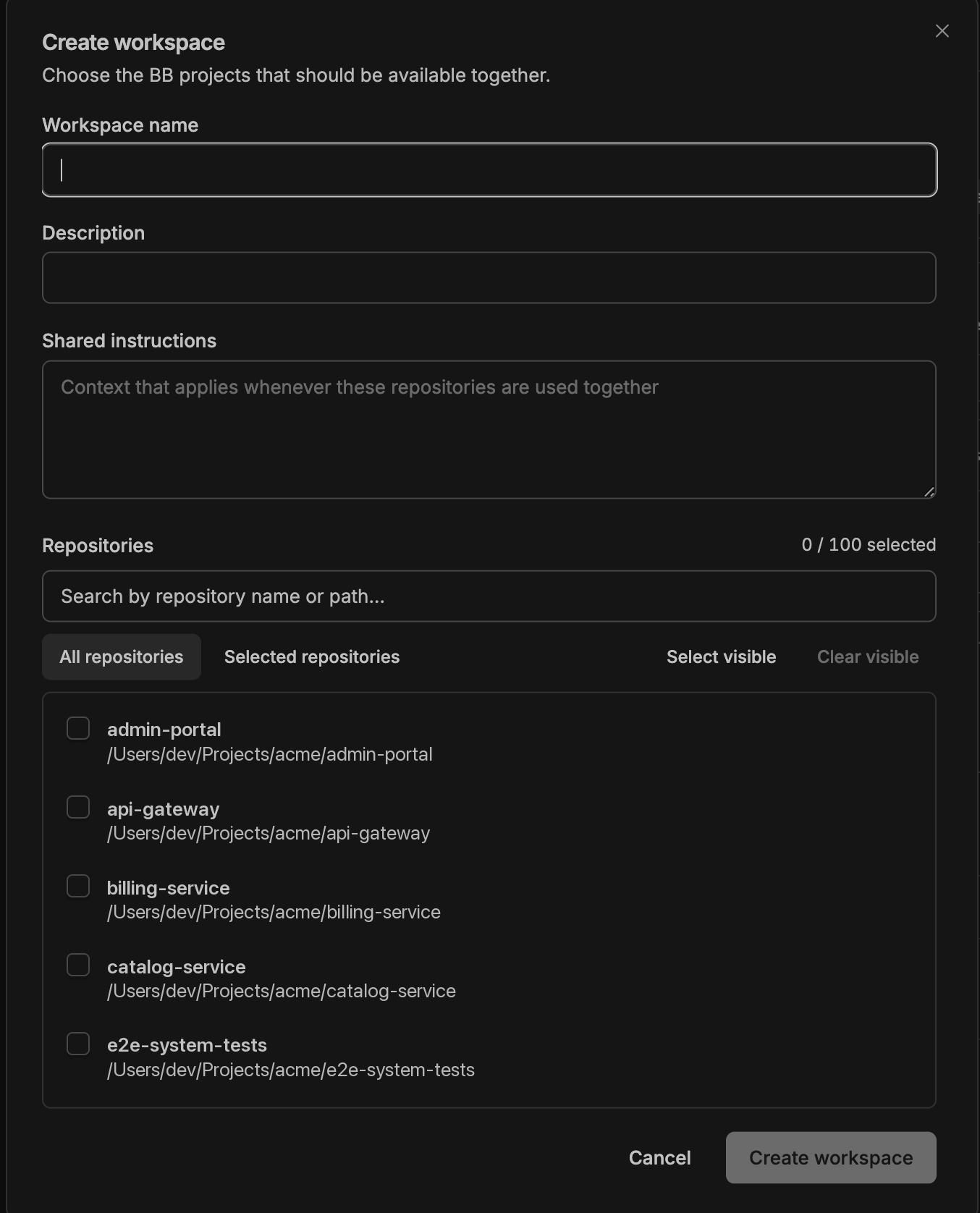 Workspaces screenshot 3